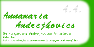 annamaria andrejkovics business card